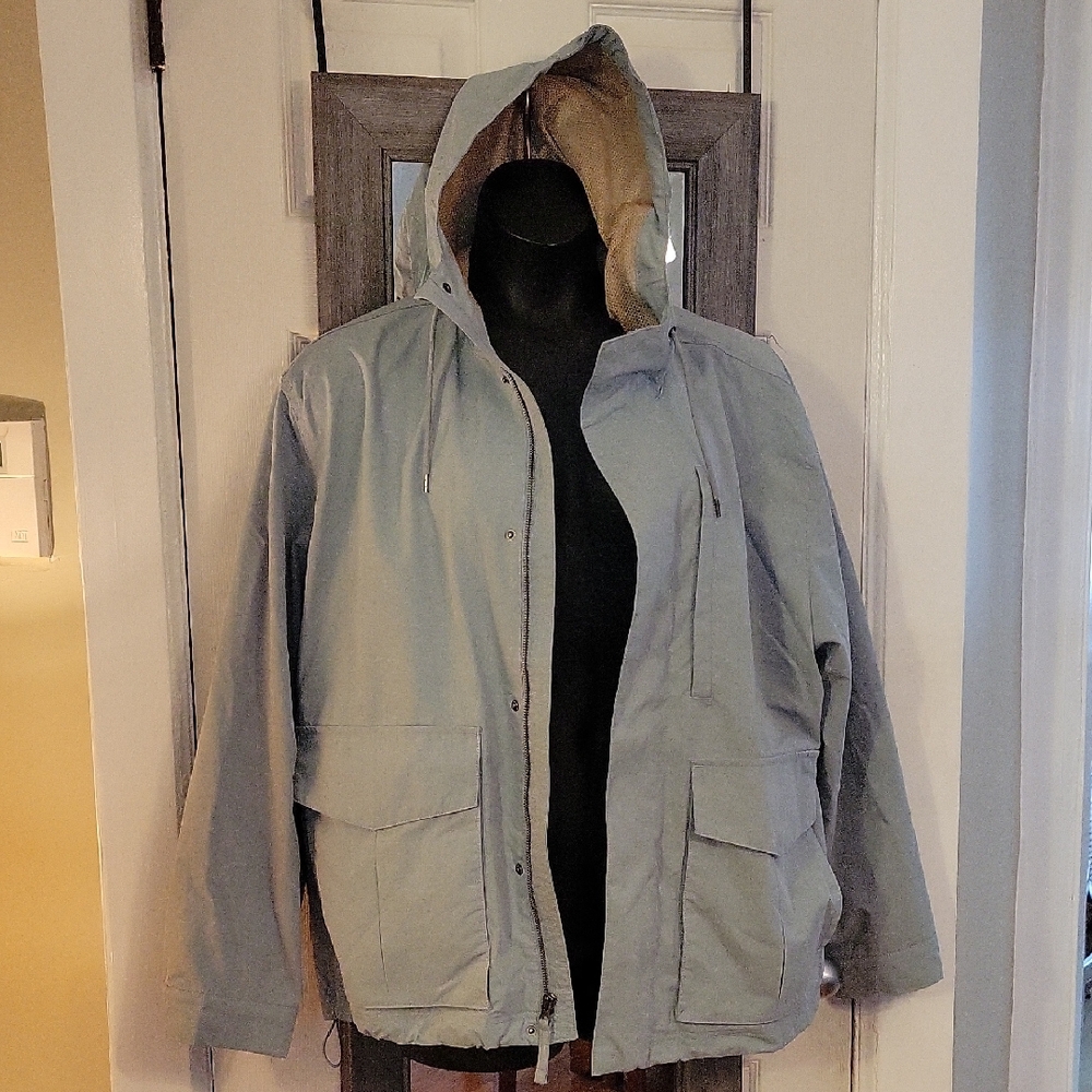 American Eagle Outfitters Gray Raincoat Lightweight Utility